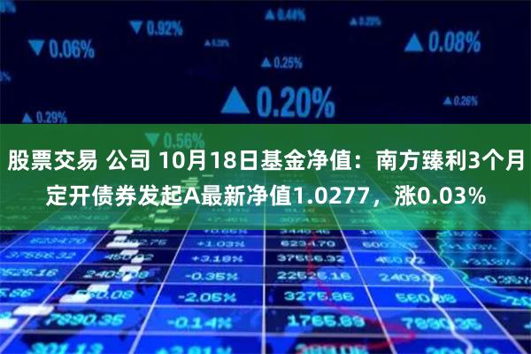 股票交易 公司 10月18日基金净值：南方臻利3个月定开债券发起A最新净值1.0277，涨0.03%