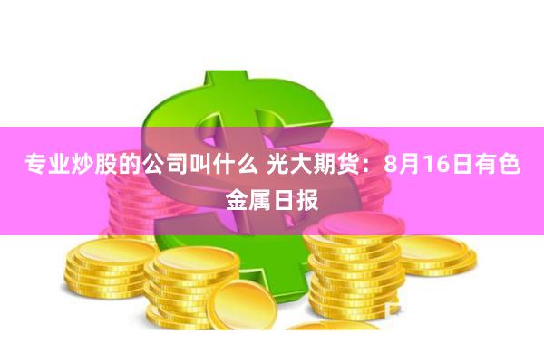 专业炒股的公司叫什么 光大期货：8月16日有色金属日报