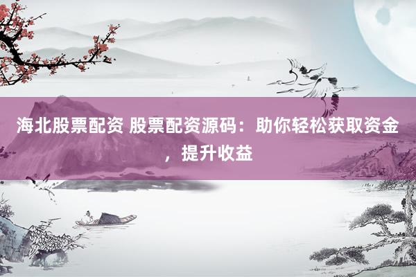 海北股票配资 股票配资源码：助你轻松获取资金，提升收益