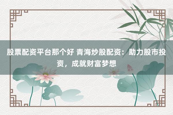 股票配资平台那个好 青海炒股配资：助力股市投资，成就财富梦想