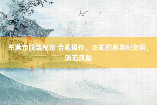 东莞市股票配资 合规操作，正规的股票配资网，防范风险